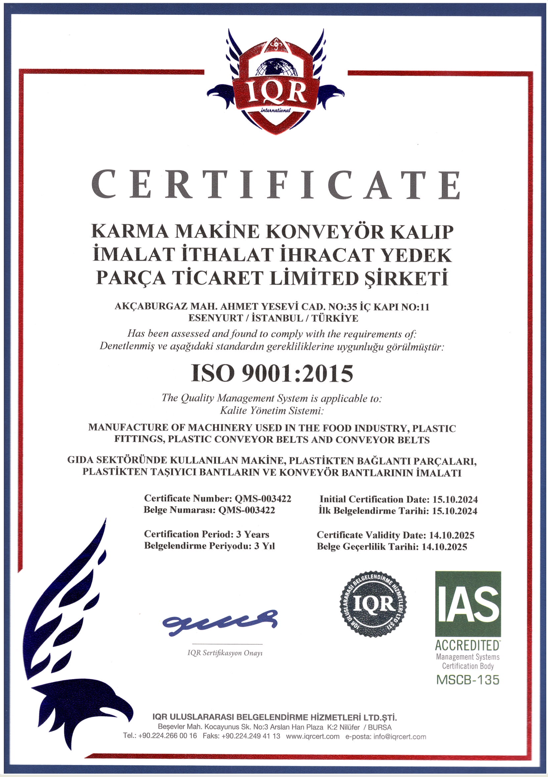ISO 9001:2015 | Aja Metal